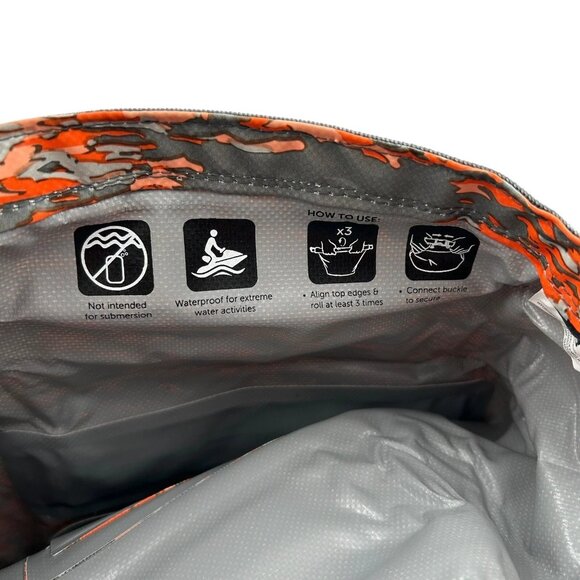 GECOBRANDS Hydroner 20L Camo Dry Bag Waterproof Backpack Orange-Gray Roll Top - Picture 14 of 16